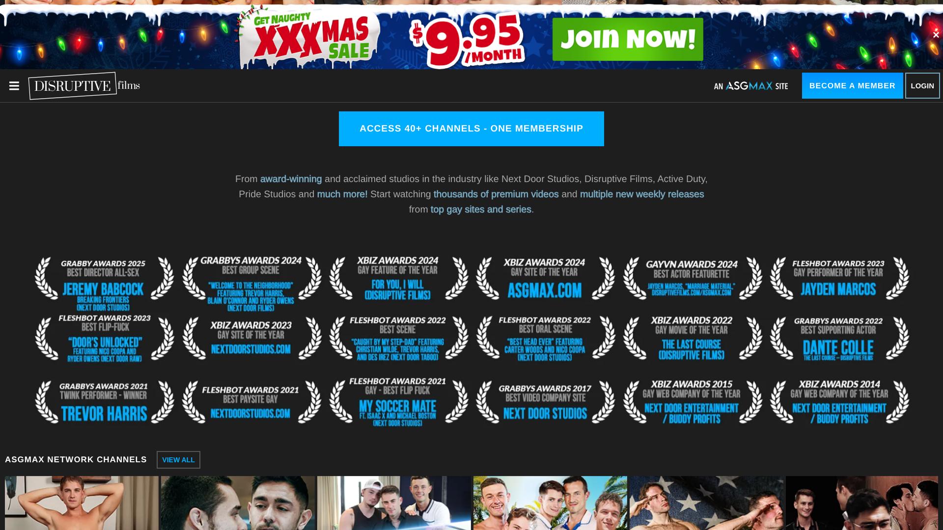 Disruptive Films - Desktop View