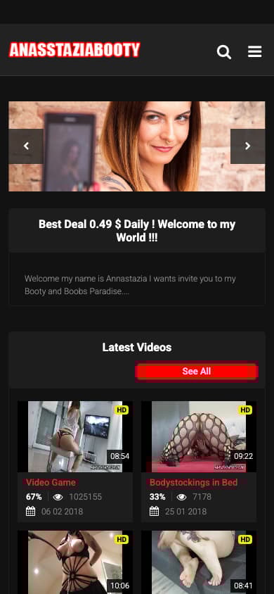 Anasstazia Booty - Mobile Screenshot