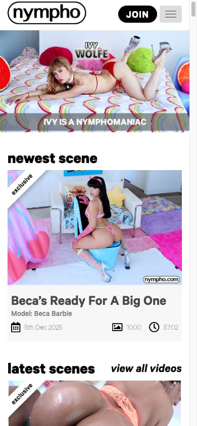 Nympho - Mobile Screenshot