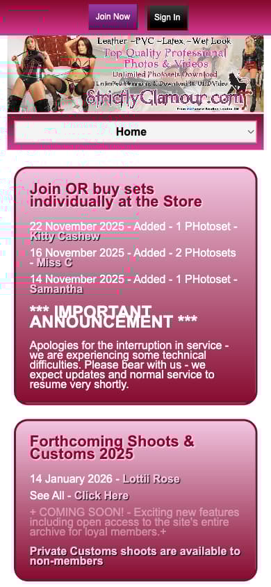 Strictly Glamour - Mobile Screenshot