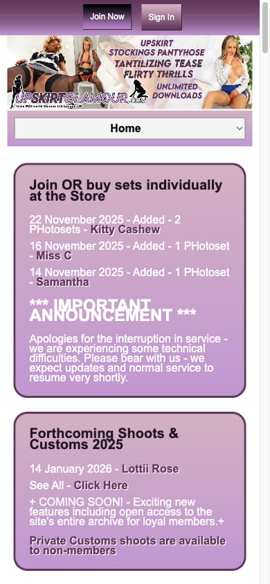 Upskirt Glamour - Mobile Screenshot